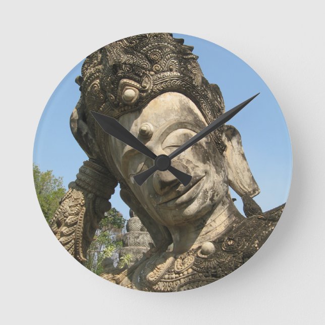 Reclining Buddha... Nong Khai, Isan, Thailand Round Clock (Front)