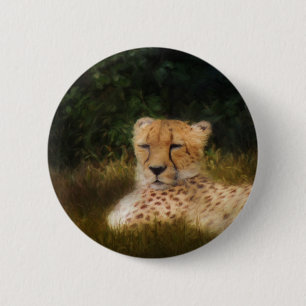 Reclining Cheetah at Fossil Rim Wildlife Center 6 Cm Round Badge