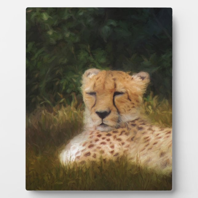 Reclining Cheetah at Fossil Rim Wildlife Center Plaque (Front)