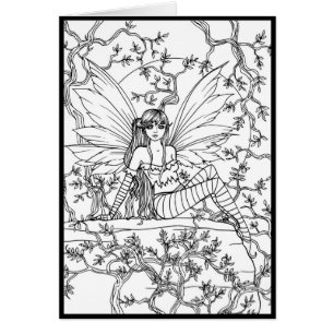 Reclining Fairy Fantasy Colour Your Own Card