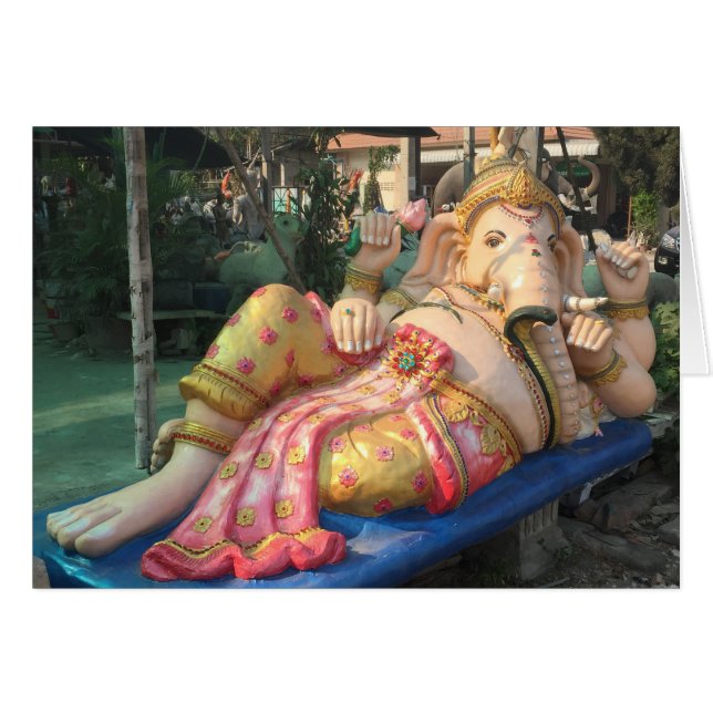 Reclining Ganesha Statue in Chiang Mai, Thailand (Front Horizontal)