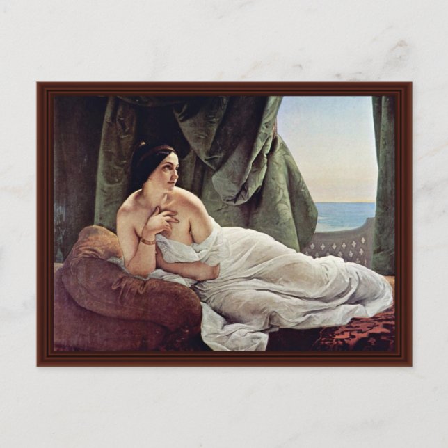 Reclining Odalisque By Hayez Francesco Postcard (Front)