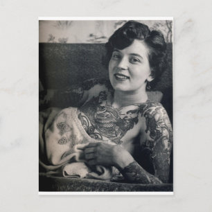 Reclining Tattooed Lady Postcard