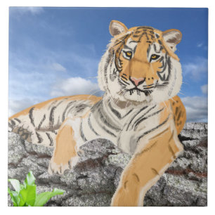 Reclining Tiger Tile