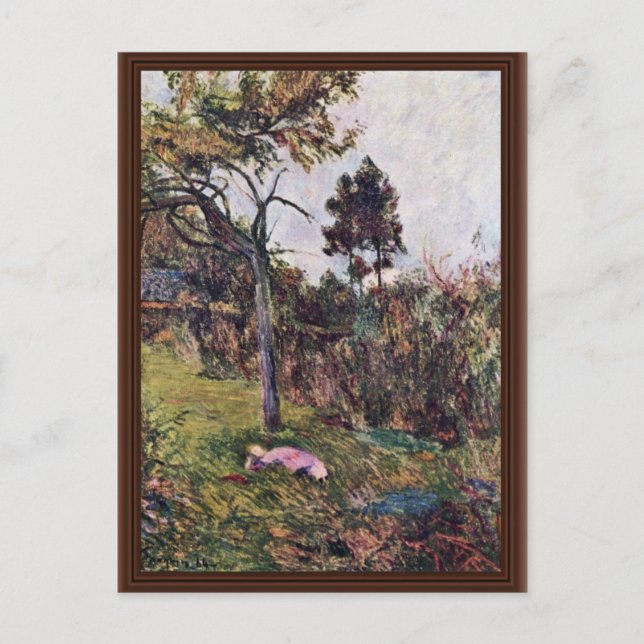 Reclining Woman In The Landscape By Gauguin Paul Postcard (Front)