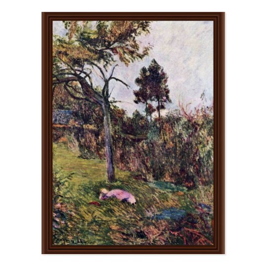 Reclining Woman In The Landscape By Gauguin Paul Postcard