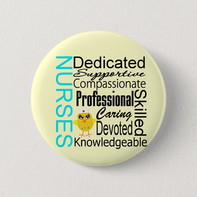 Recognise a Nurse:  Nurses Recognition Collage 6 Cm Round Badge (Front)