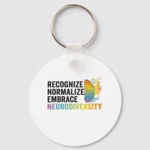 Recognise Normalise Embrace Neurodiversity ADHD Key Ring
