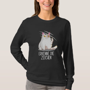 Recognise The Signs Middle Finger Fan Cat Owner Pe T-Shirt
