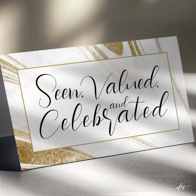 Recognition Event Gift Card | Editable QR Template (Event recognition card framed with gold swirls around a bold theme title design.)