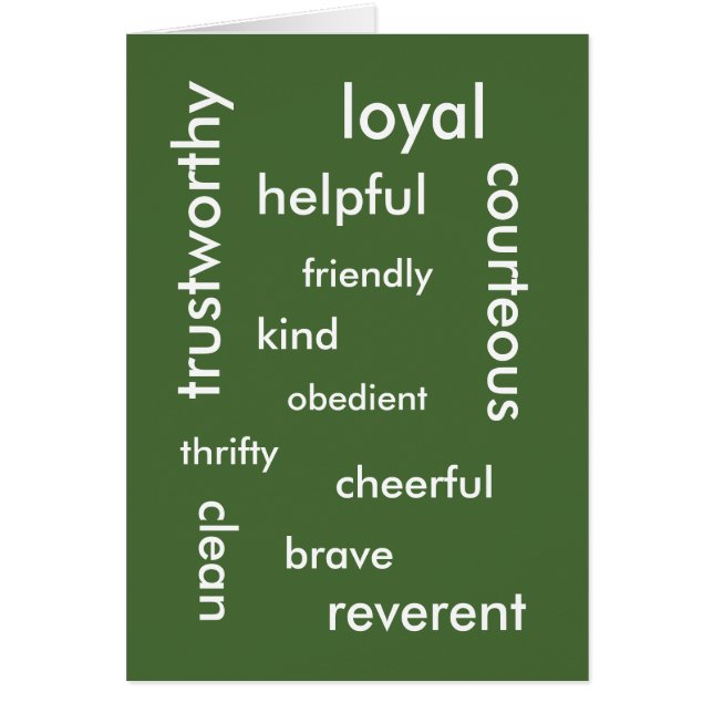 Recognition: Good Values (Front)