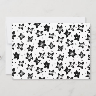 Reconstructed Floral Pattern - Achromatic Goth Holiday Card