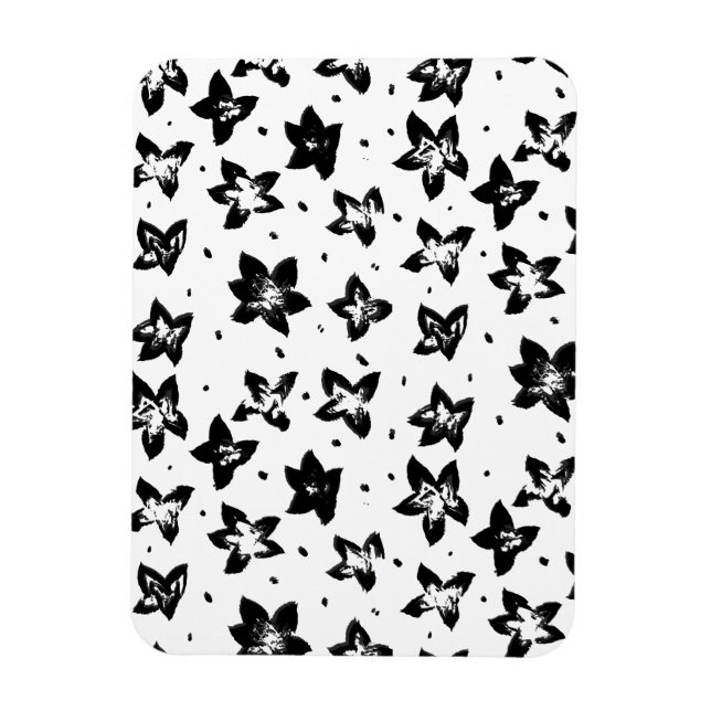 Reconstructed Floral Pattern - Achromatic Goth Magnet (Vertical)