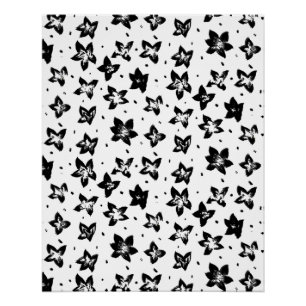 Reconstructed Floral Pattern - Achromatic Goth Poster
