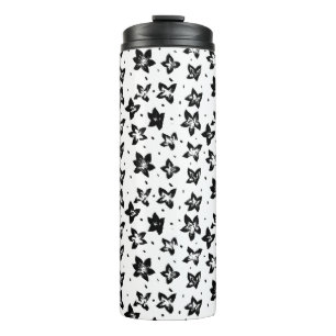 Reconstructed Floral Pattern - Achromatic Goth Thermal Tumbler