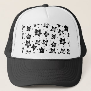 Reconstructed Floral Pattern - Achromatic Goth Trucker Hat
