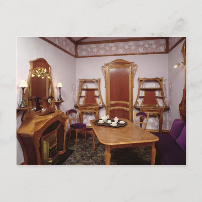 Reconstruction of a salon of the Cafe de Paris Postcard (Front)