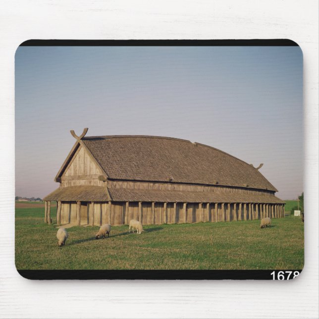 Reconstruction of an 11th century Viking house Mouse Mat (Front)