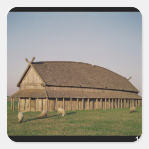 Reconstruction of an 11th century Viking house Square Sticker
