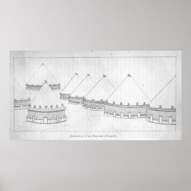 Reconstruction of Etruscan tombs at Tarquinia Poster (Front)