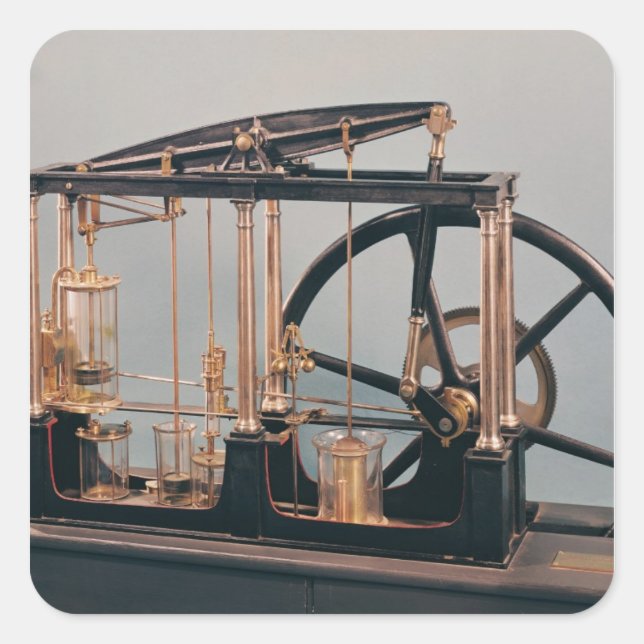 Reconstruction of James Watt's steam engine Square Sticker (Front)