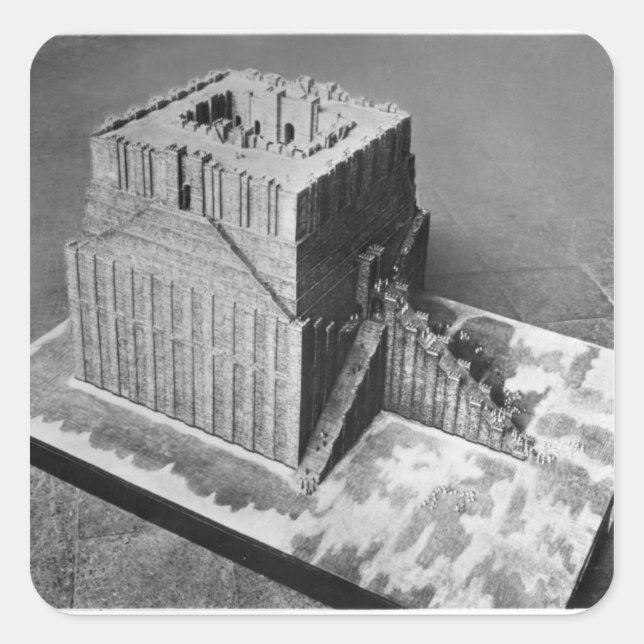 Reconstruction of the Tower of Babel Square Sticker (Front)