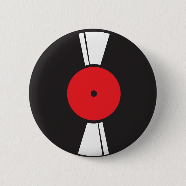 Record 6 Cm Round Badge (Front)