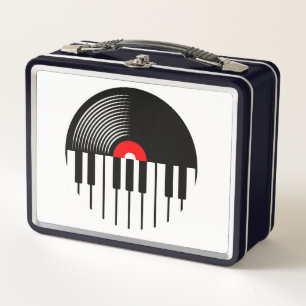 Record Album and Piano Keys  Metal Lunch Box