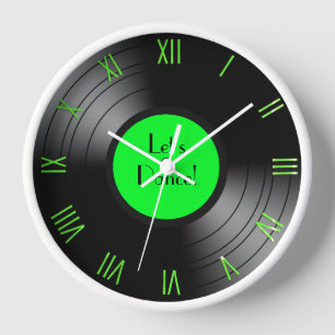Record Album Let's Dance Novelty Roman Numerals Clock
