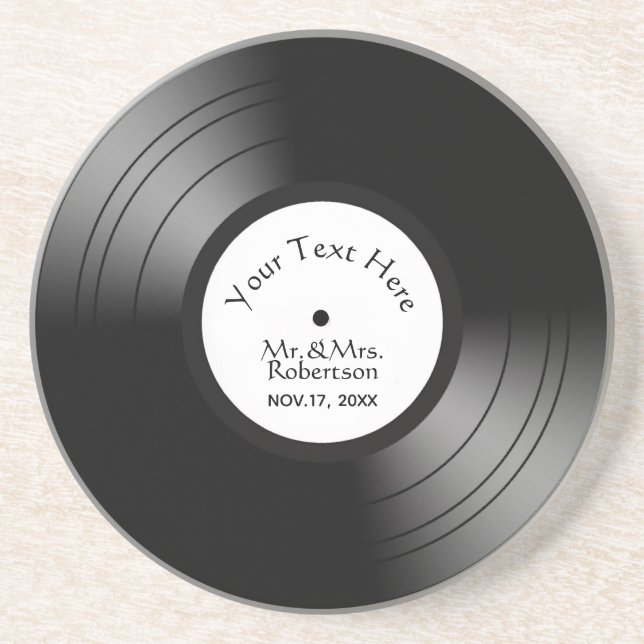 Record Album Names Date Wedding / Anniversary Coaster (Front)