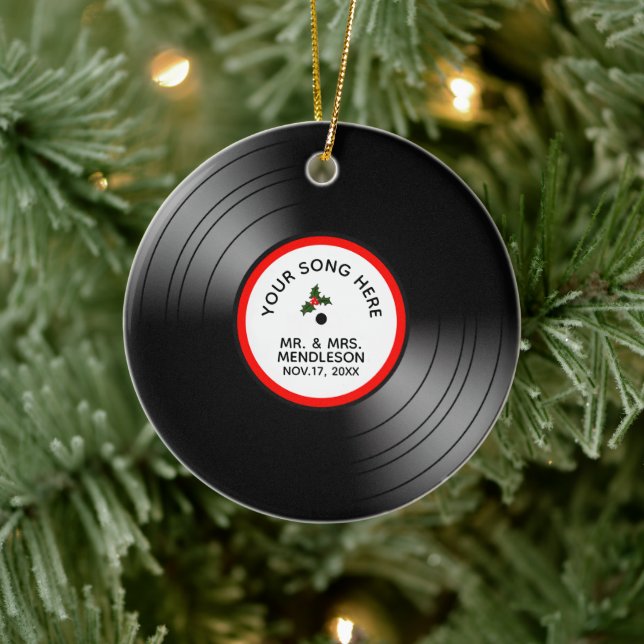 Record Album Personalised Christmas Ceramic Tree Decoration (Tree)
