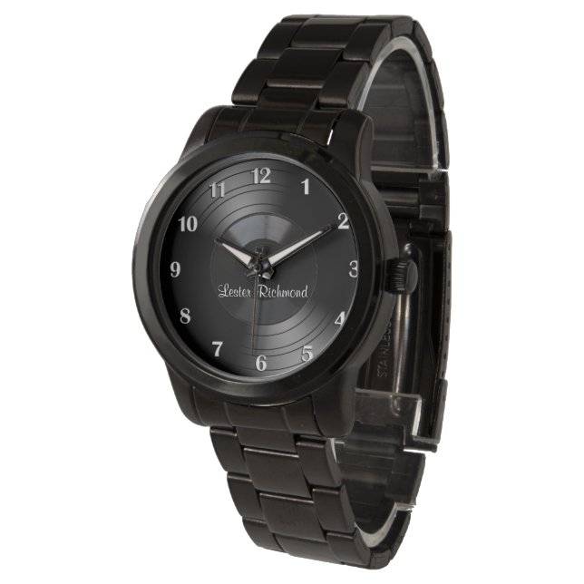 Record Album Personalised Twelve Numbers  Watch (Angled)