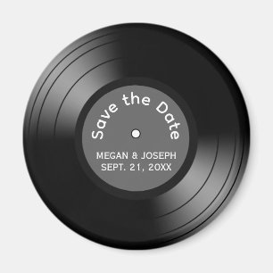 Record Album Save the Date Magnet