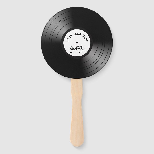 Record Album Song Name Date Wedding / Anniversary Hand Fan (Front)
