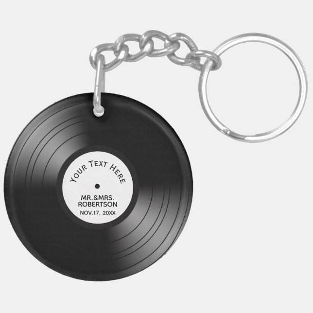 Record Album Song Name Date Wedding / Anniversary Key Ring (Back Left)