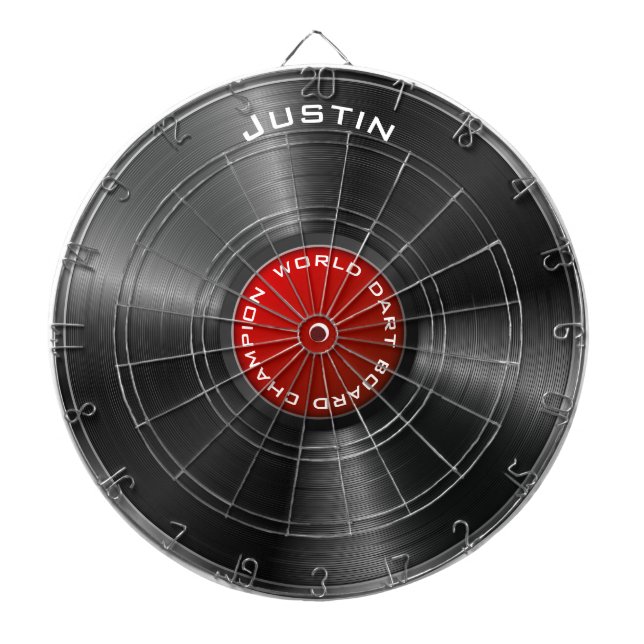 Record Album World DartBoard Champion Personalised (Front)
