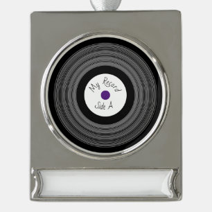 Record Design Banner Ornament