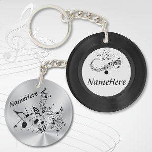 Record Keychain, Personalised Gifts for Musicians Key Ring
