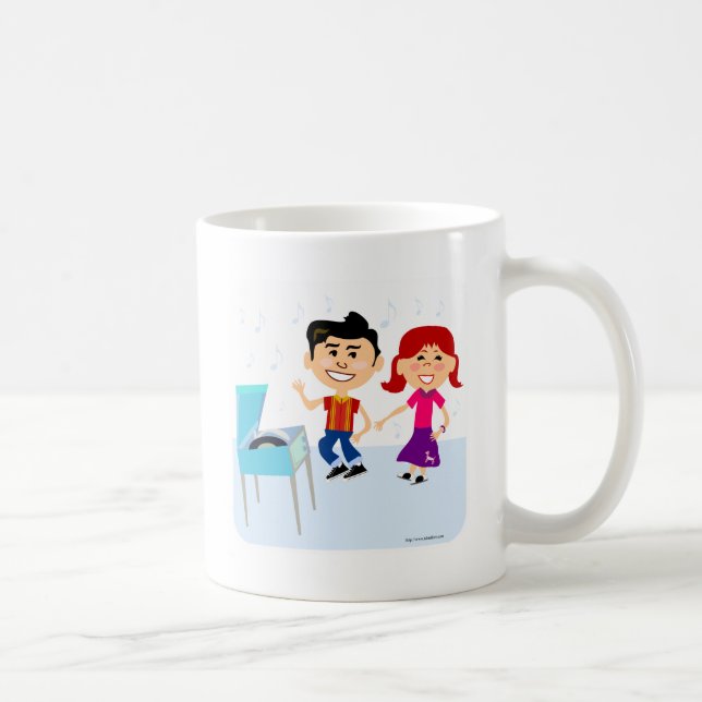 Record Party Fun Cute Cartoon Characters Design Coffee Mug (Right)