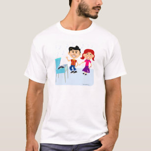 Record Party Kids Cute Cartoon Characters Design T-Shirt