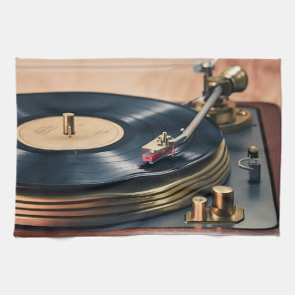 Record Player in Action Tea Towel