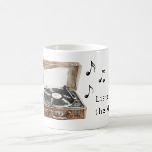 Record Player Music Notes Coffee Mug
