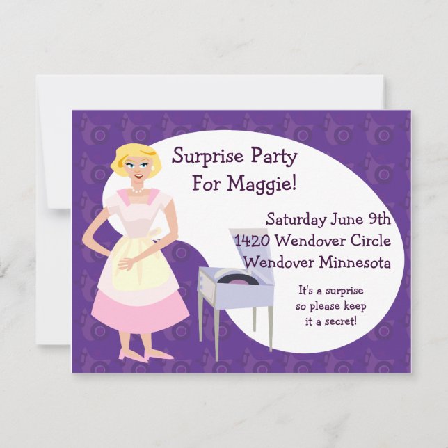Record Player Party Invitation (Front)