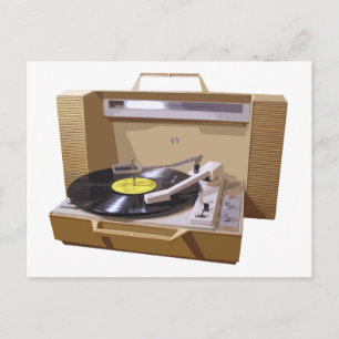Record Player postcard
