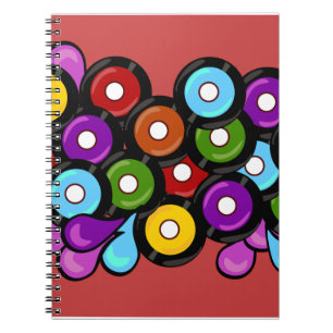 Record Romp Fun Music Pattern Art Notebook