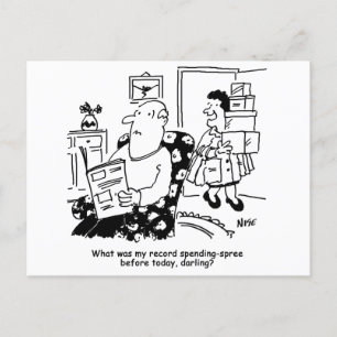 Record Spending-Spree Funny Postcard