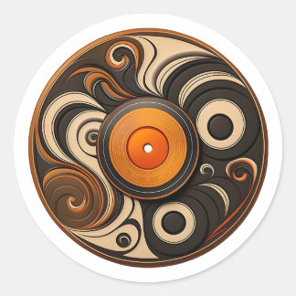 Record Store Day Cool Retro Vinyl Record Vinyl  Classic Round Sticker