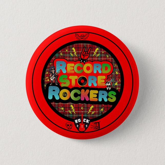 Record Store Rockers Button (Front)