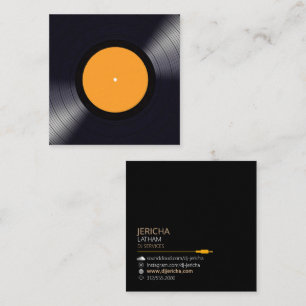record vinyl disc jockey business card