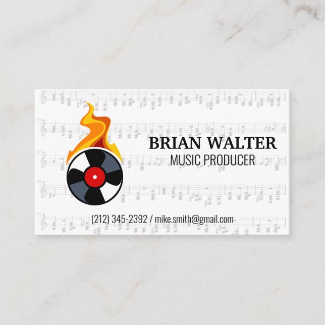 Record Vinyl Flame Business Card (Front)